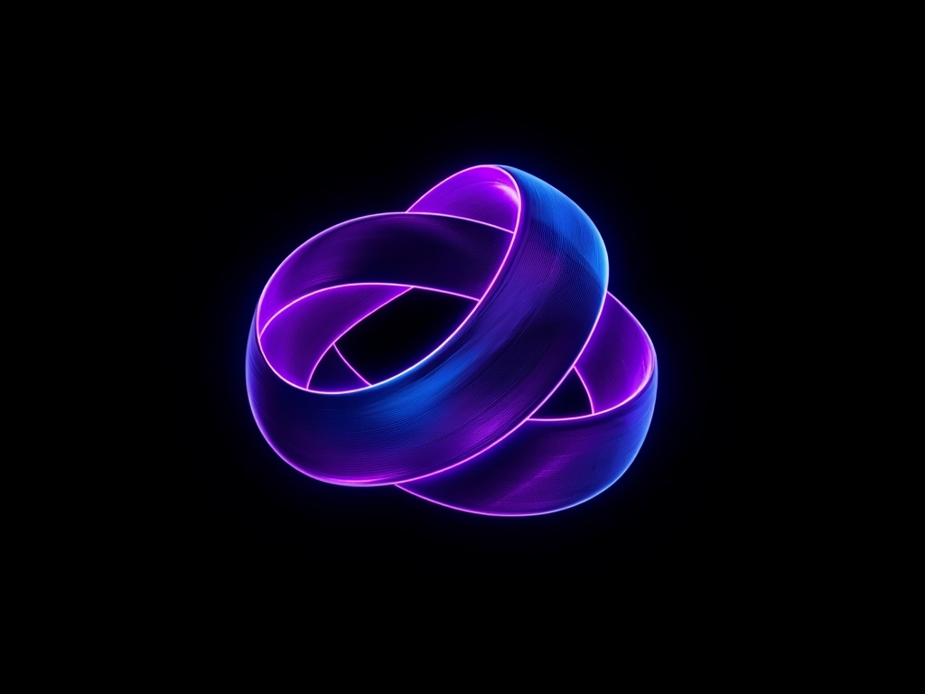 Abstract Ribbon Logo in Electric Purple and Blue