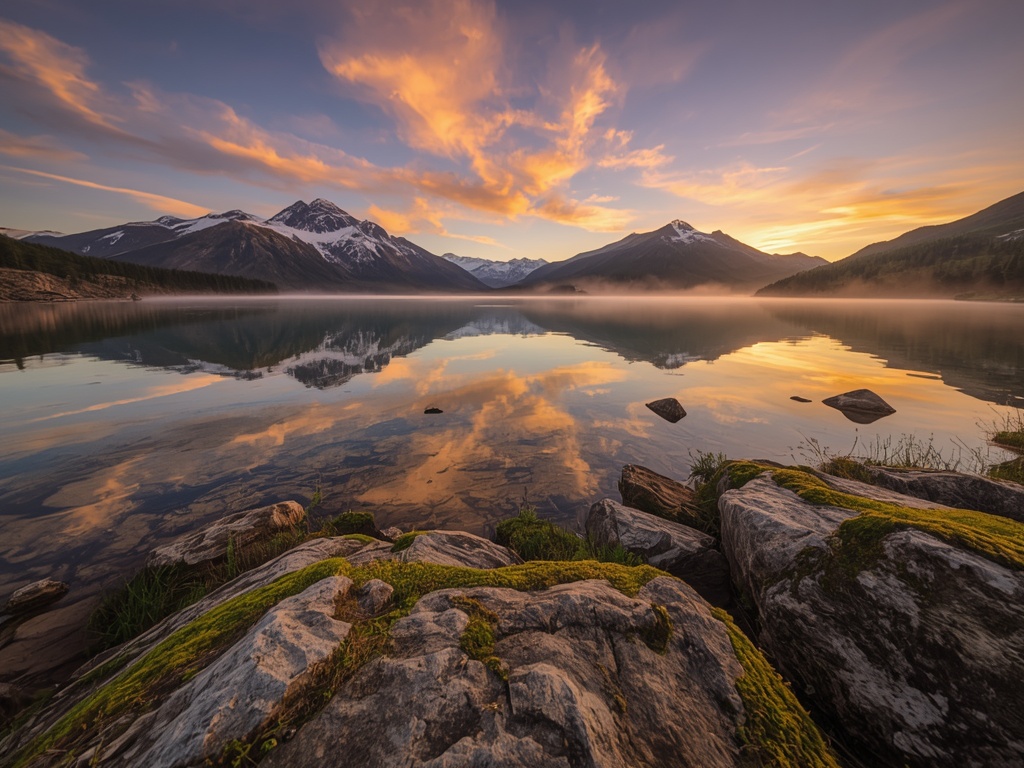 Alpine Reflections at Dusk