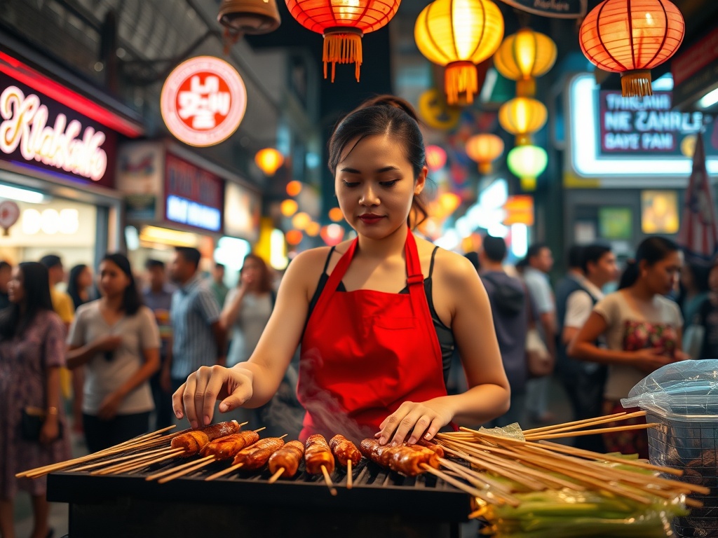 Bangkok Night Market Satay Grill