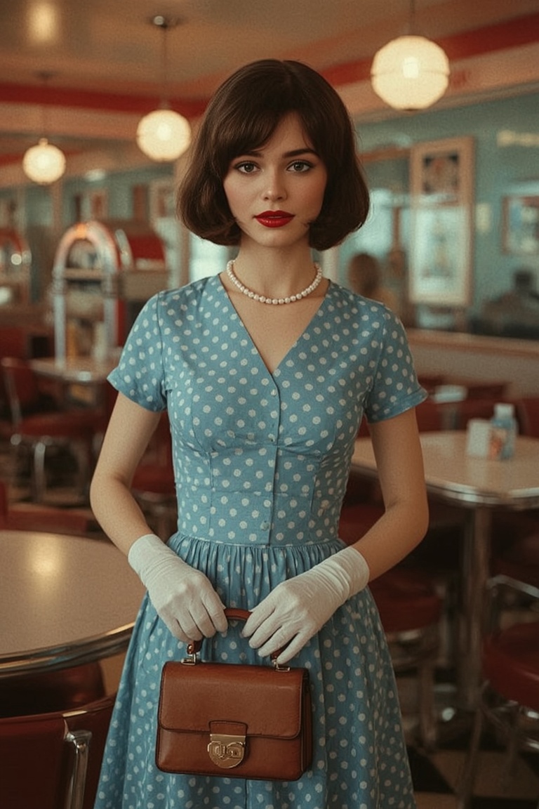 Blue Polka Dots and Pearl Dreams