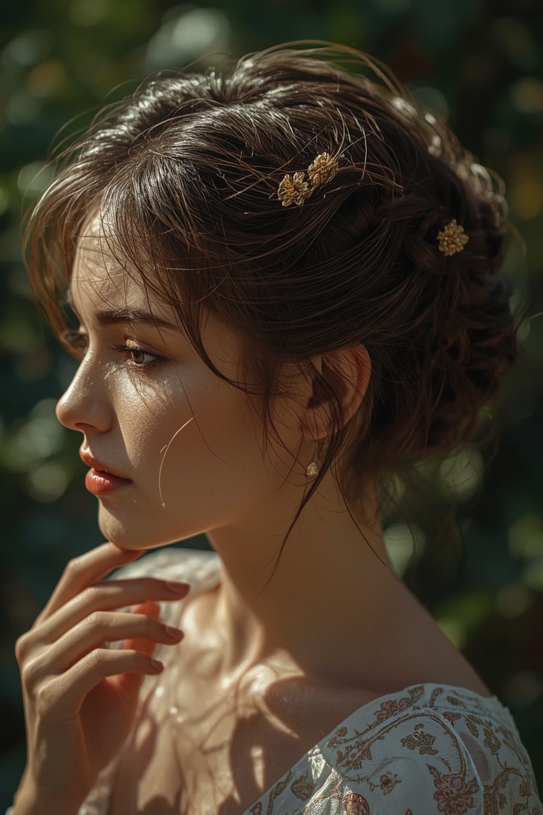 Braided Elegance with Floral Accents