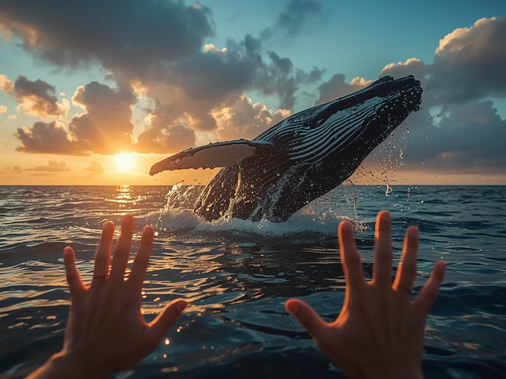 Breaching Wonder: Majestic Whale at Sunset