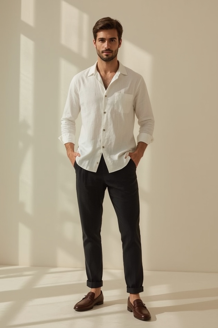 Casual Elegance: Linen and Leather