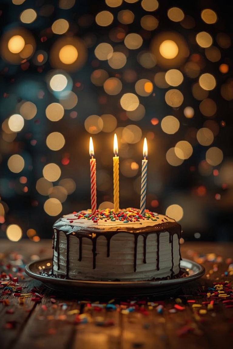 Celebrate in Style: Birthday Cake with Confetti