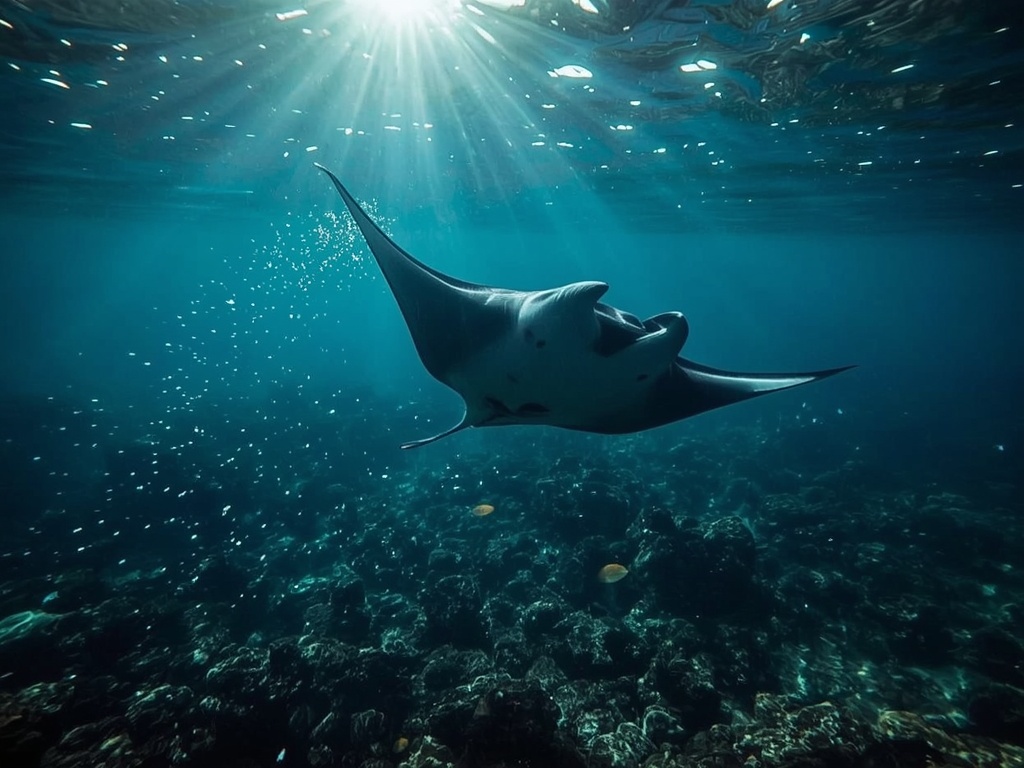 Celestial Glide: The Manta Ray's Dance