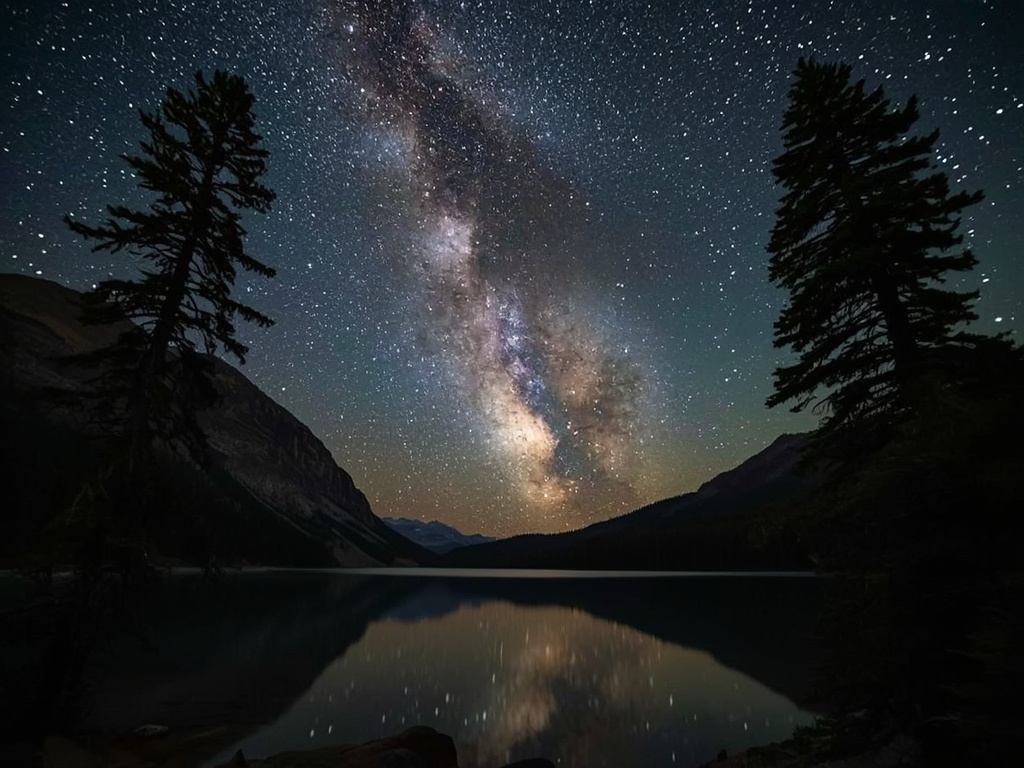 Celestial Reflection Over Alpine Lake