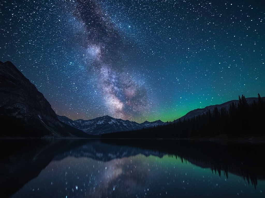 Celestial Reflections Over Silent Pines