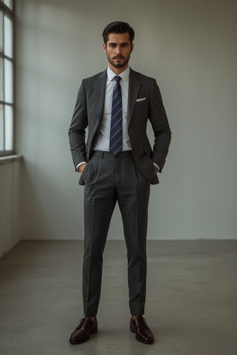 Charcoal Suit Elegance