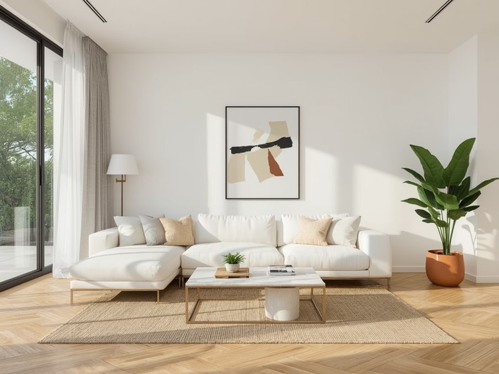 Chic Serenity: Minimalist Living Room Sanctuary