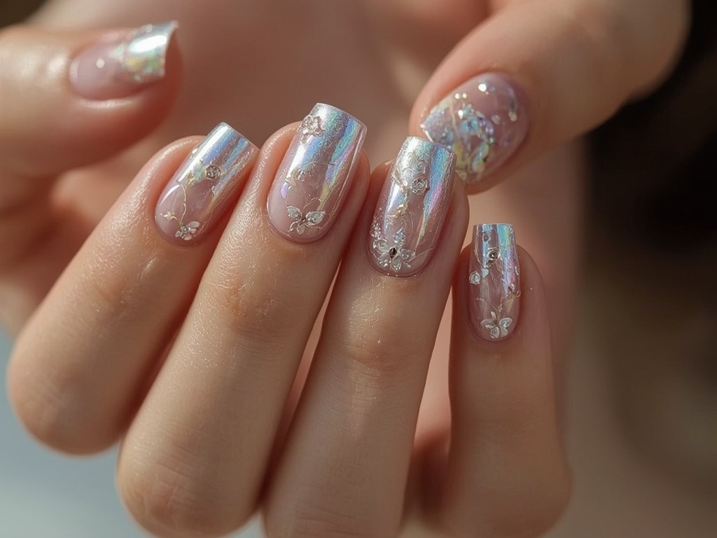 Chromatic Dream: Holographic Nail Art Masterpiece