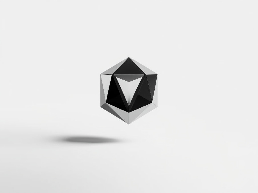 Chrome Icosahedron Logo Design