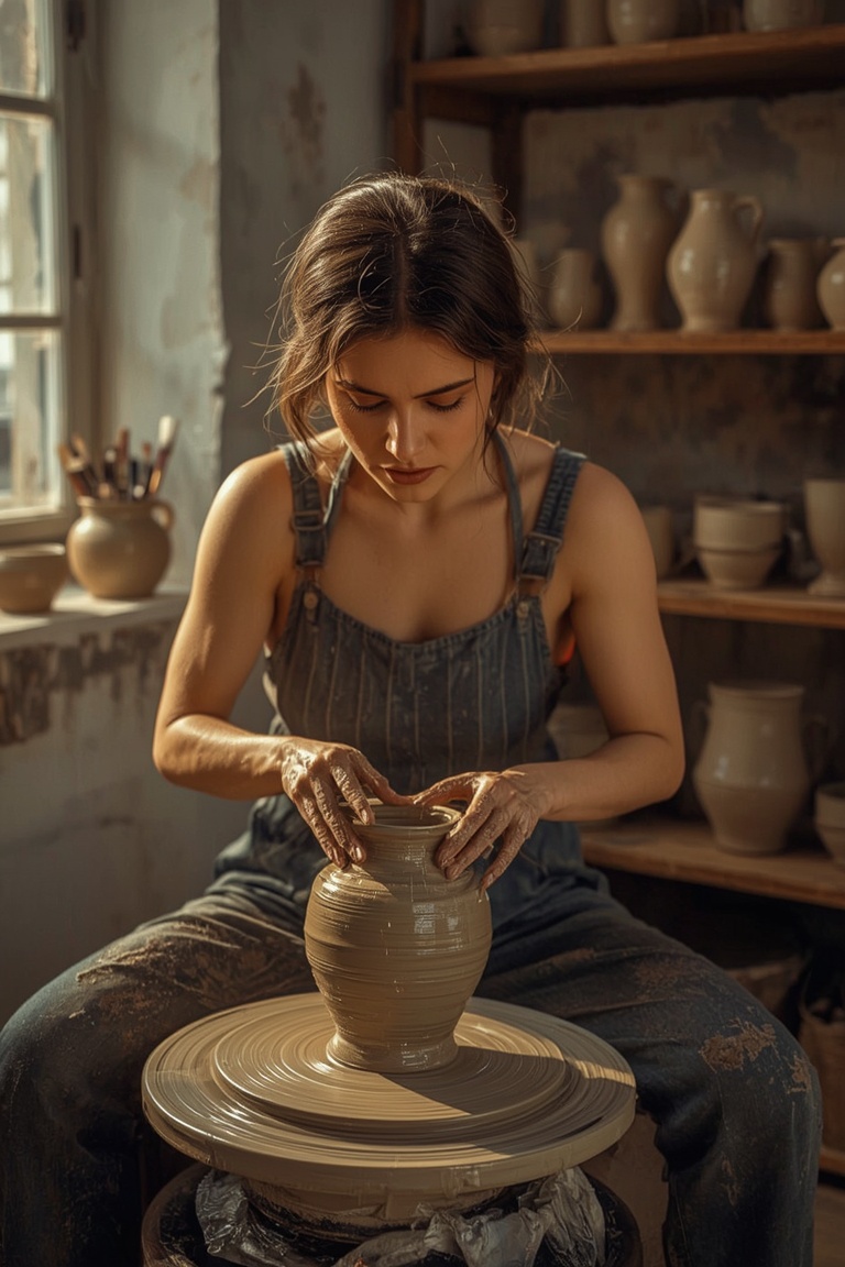 Clay and Concentration: Pottery Wheel Craft