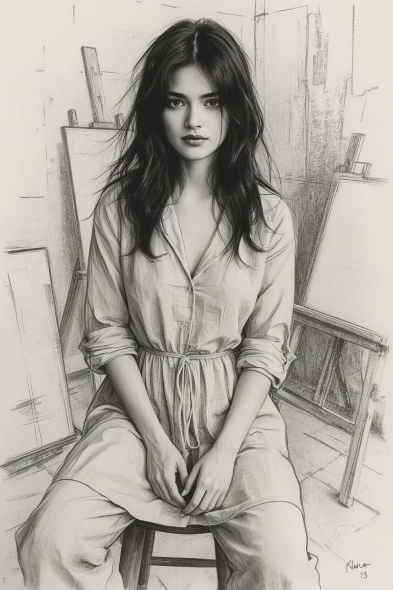 Contemplation in Charcoal