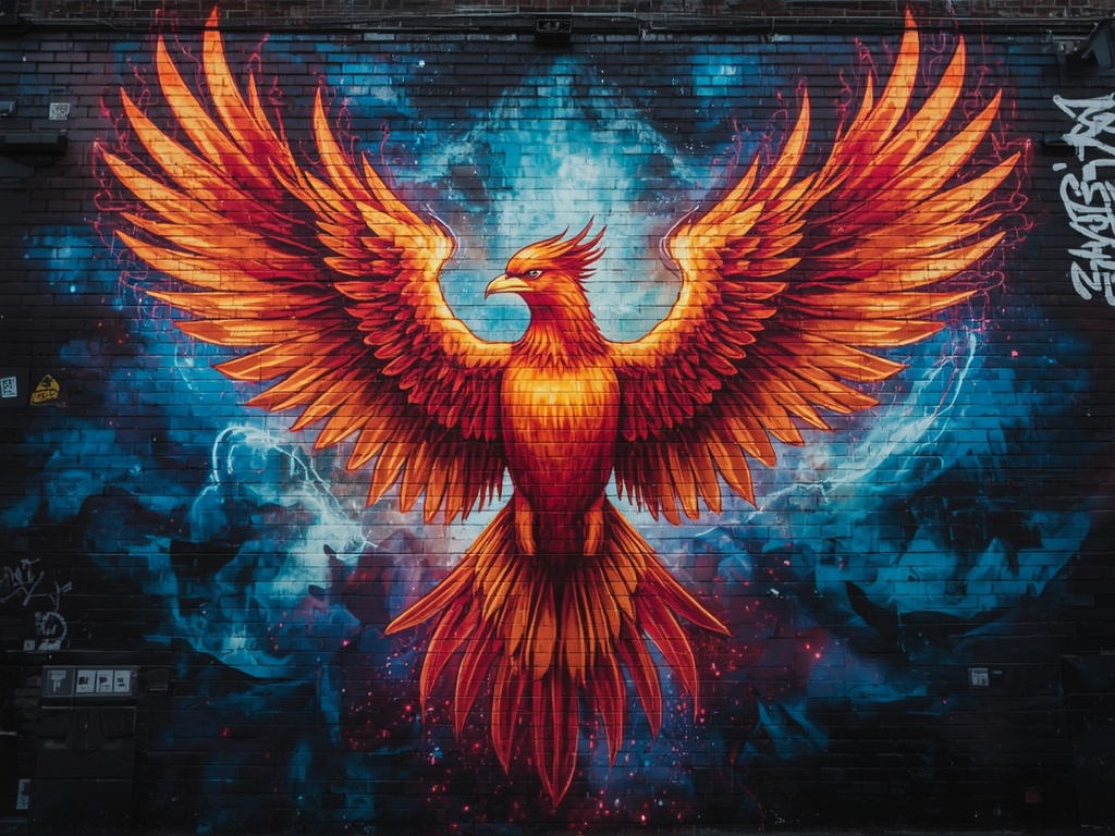 Cosmic Phoenix Mural