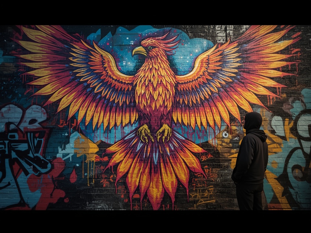 Cosmic Phoenix Mural