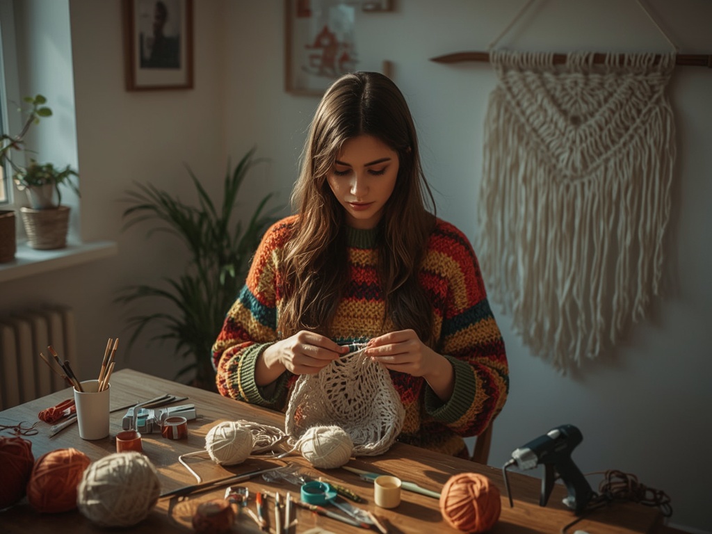 Cozy Crafting Corner: Handmade Sweater in Progress