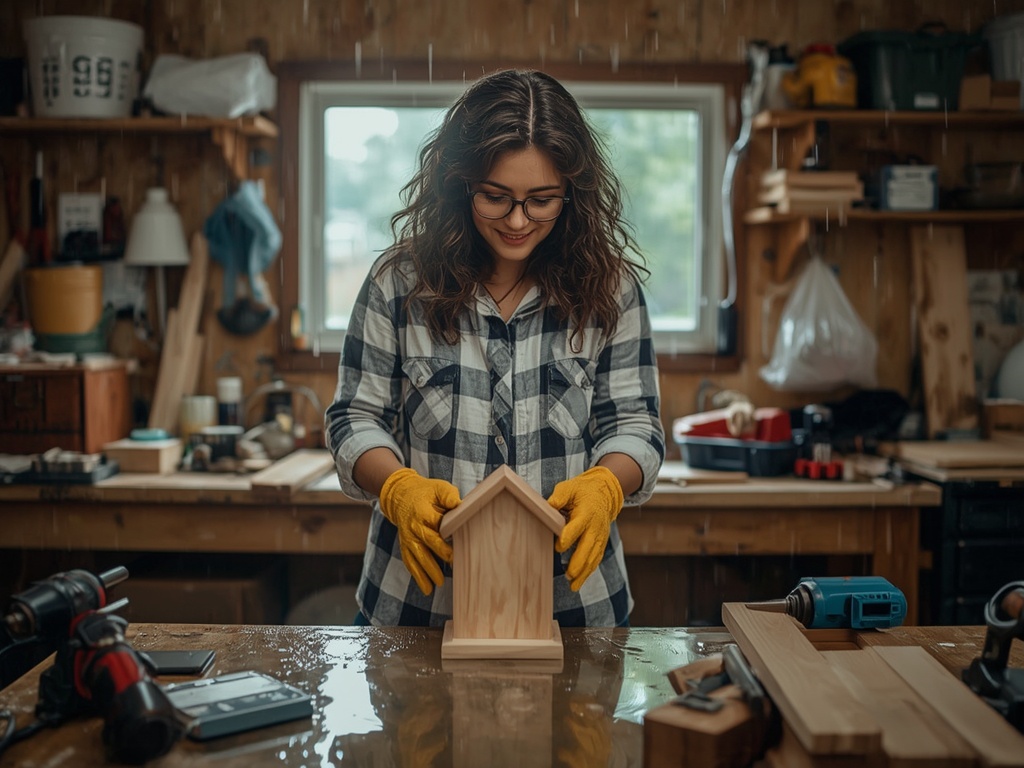 Cozy DIY Workshop on a Rainy Day