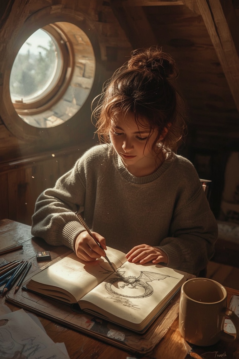 Creative Spark: Sketching Dragons in the Attic