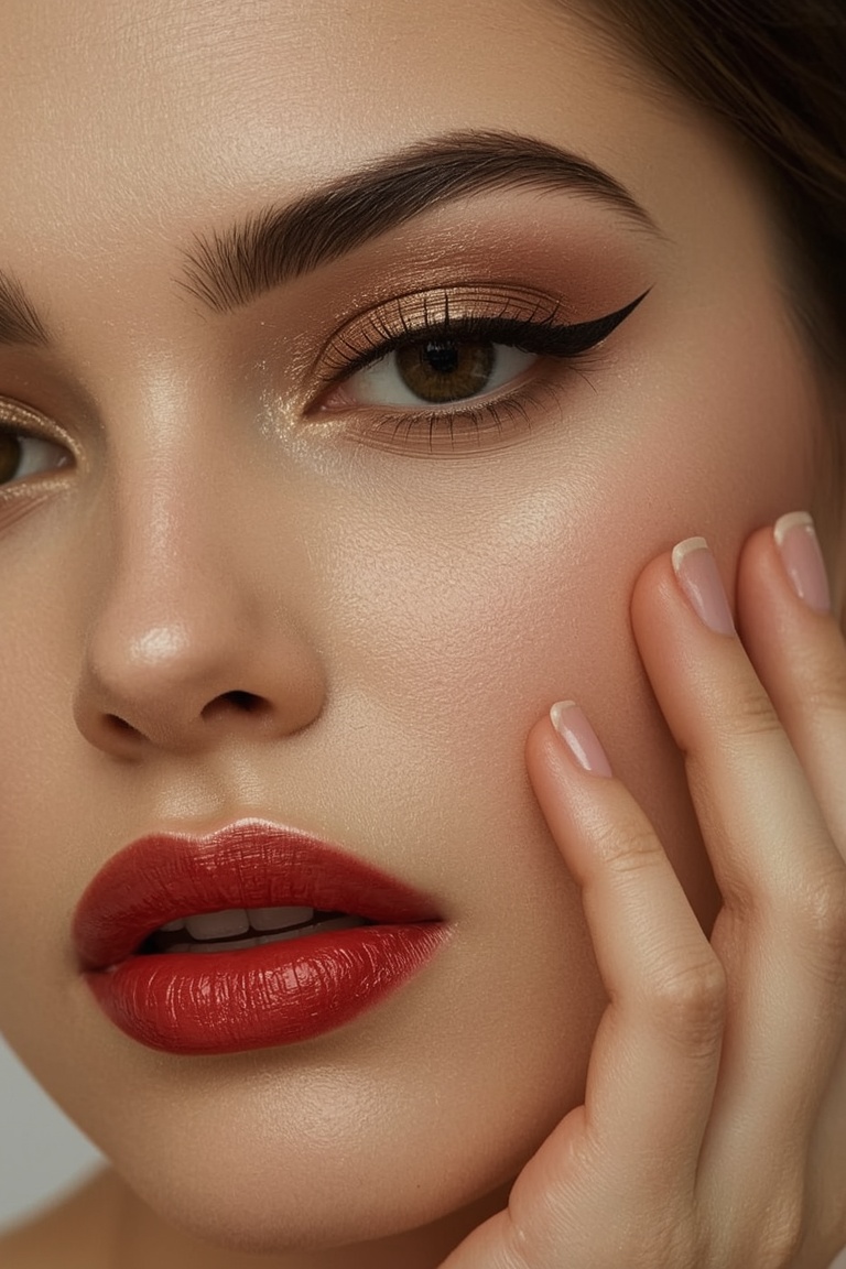 Crimson Allure: A Study in Bold Beauty