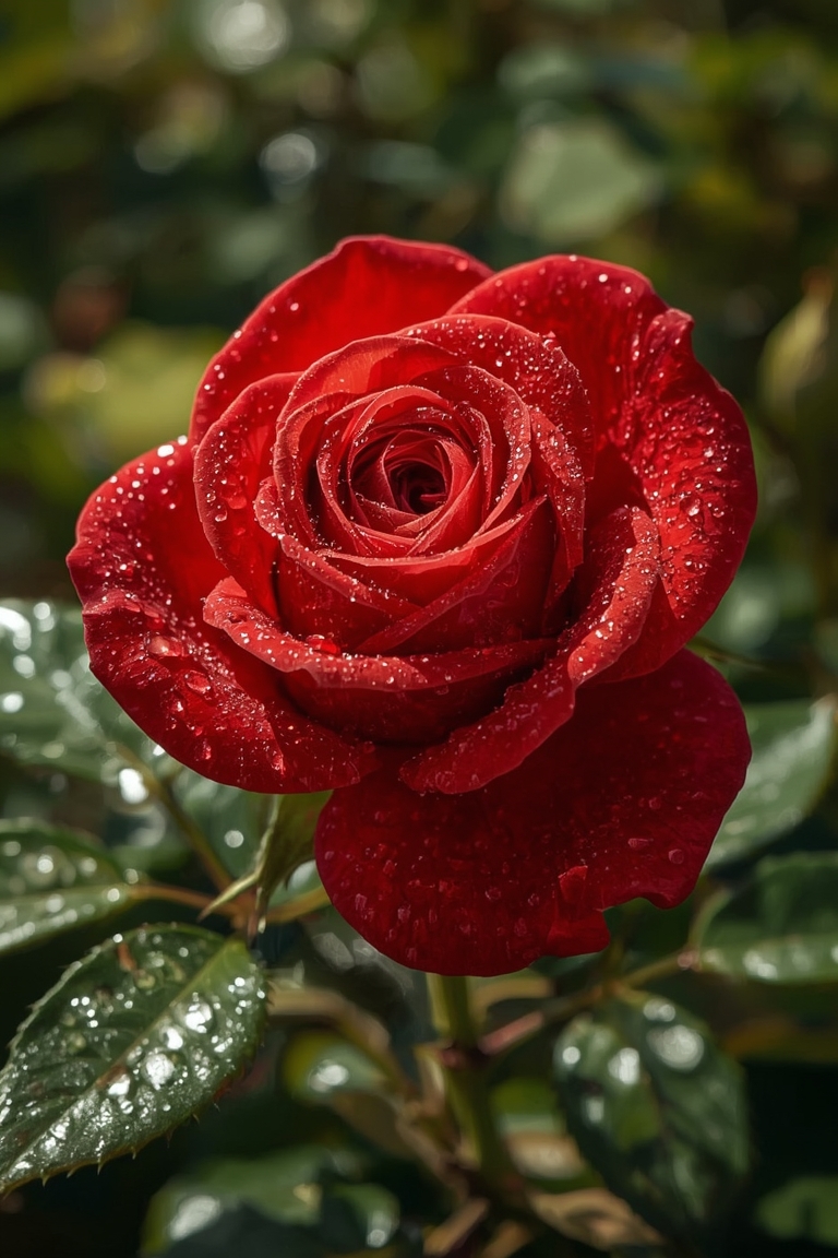 Crimson Dew: Macro Rose Radiance