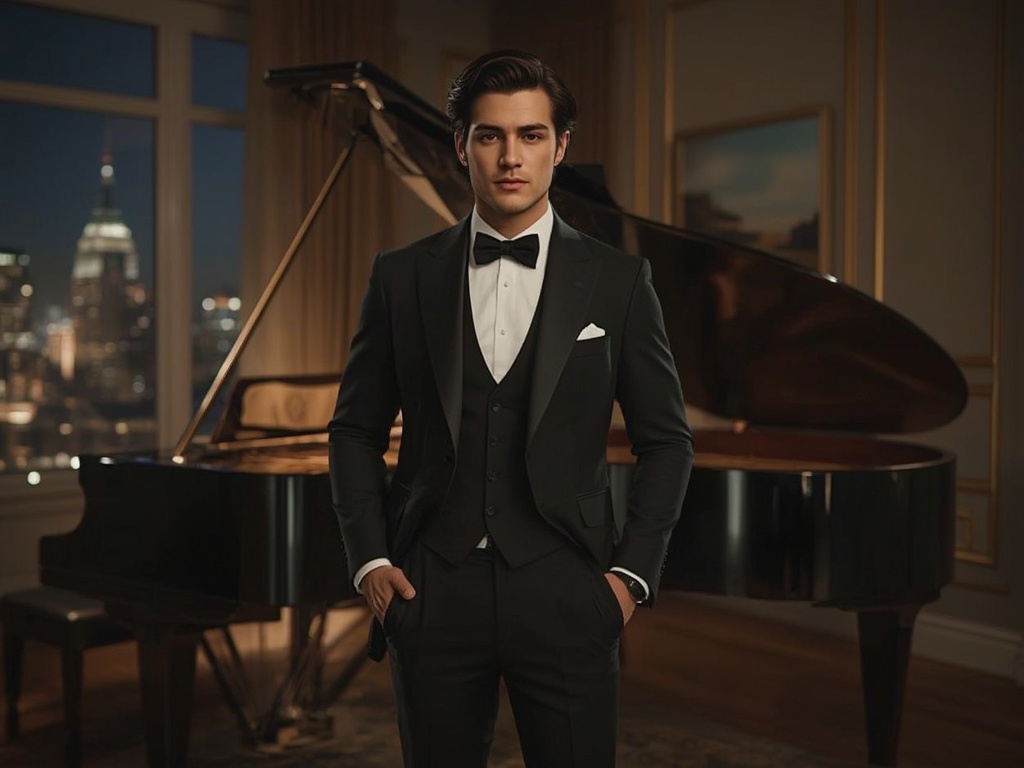 Dapper Gentleman in Luxurious Study