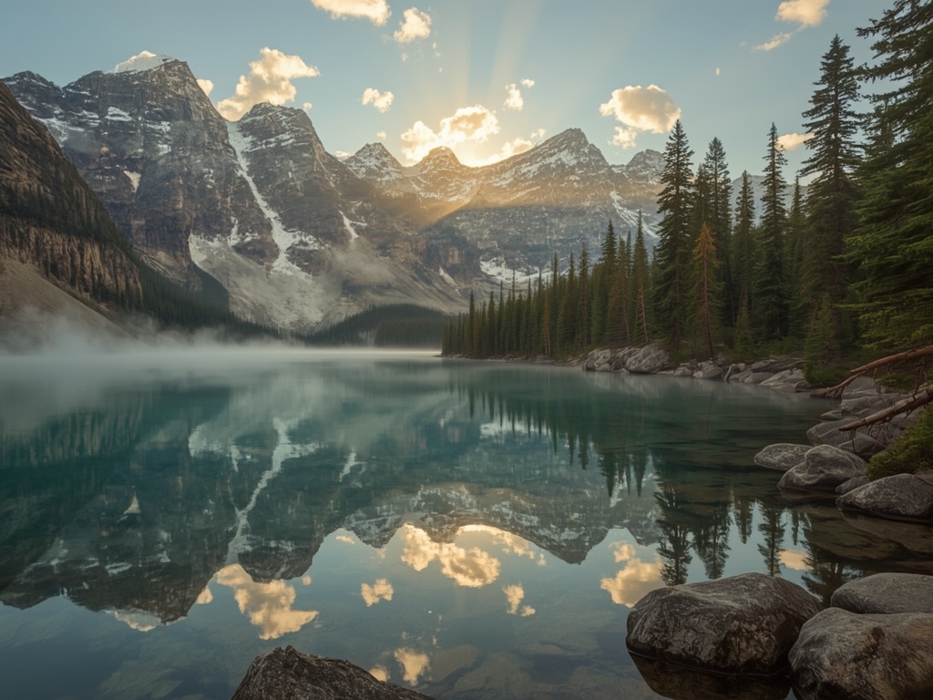 Dawn Symphony over Alpine Lake