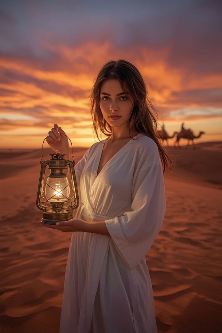 Desert Lantern at Dusk