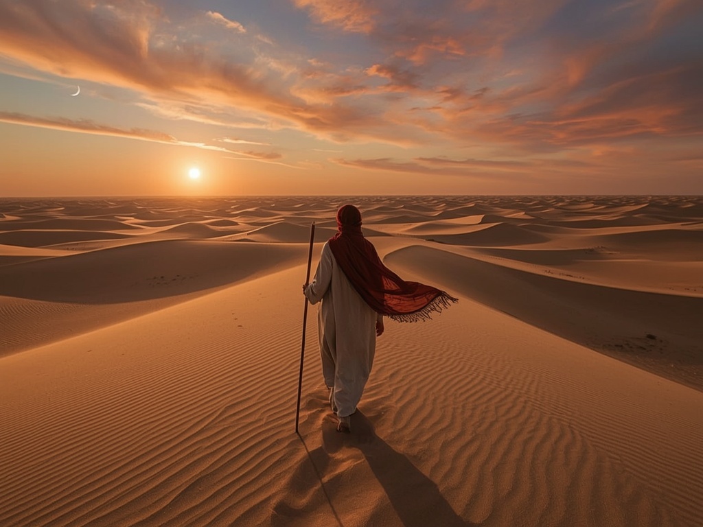 Desert Wanderer at Dusk
