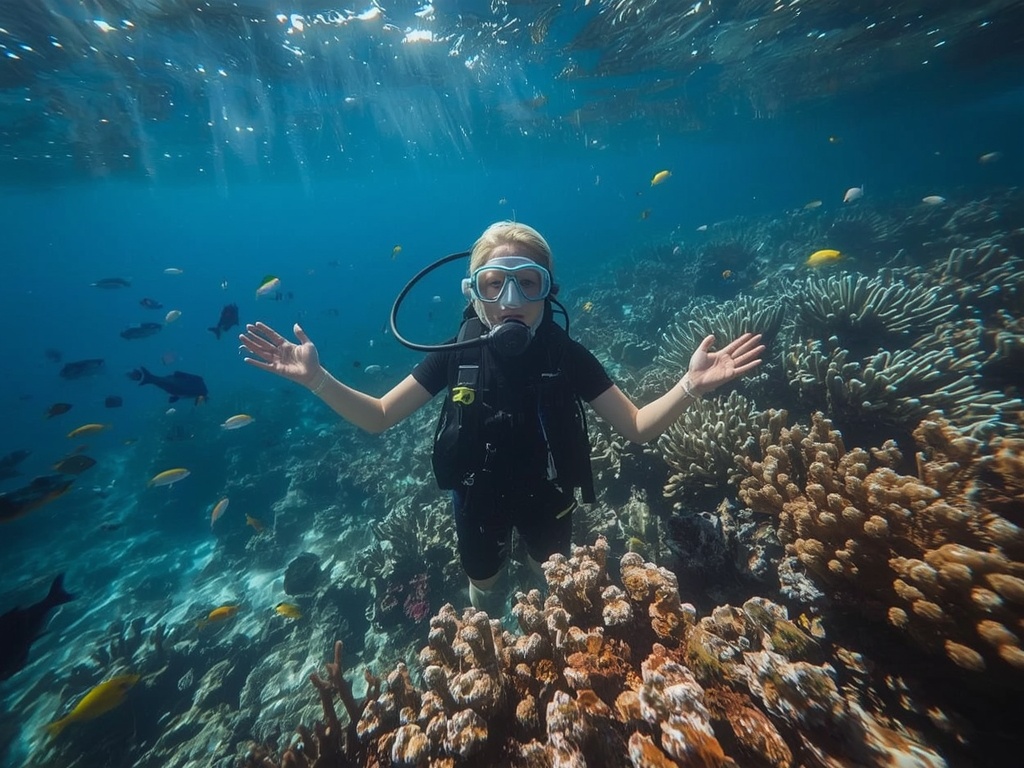 Diver in Coral Reef Paradise