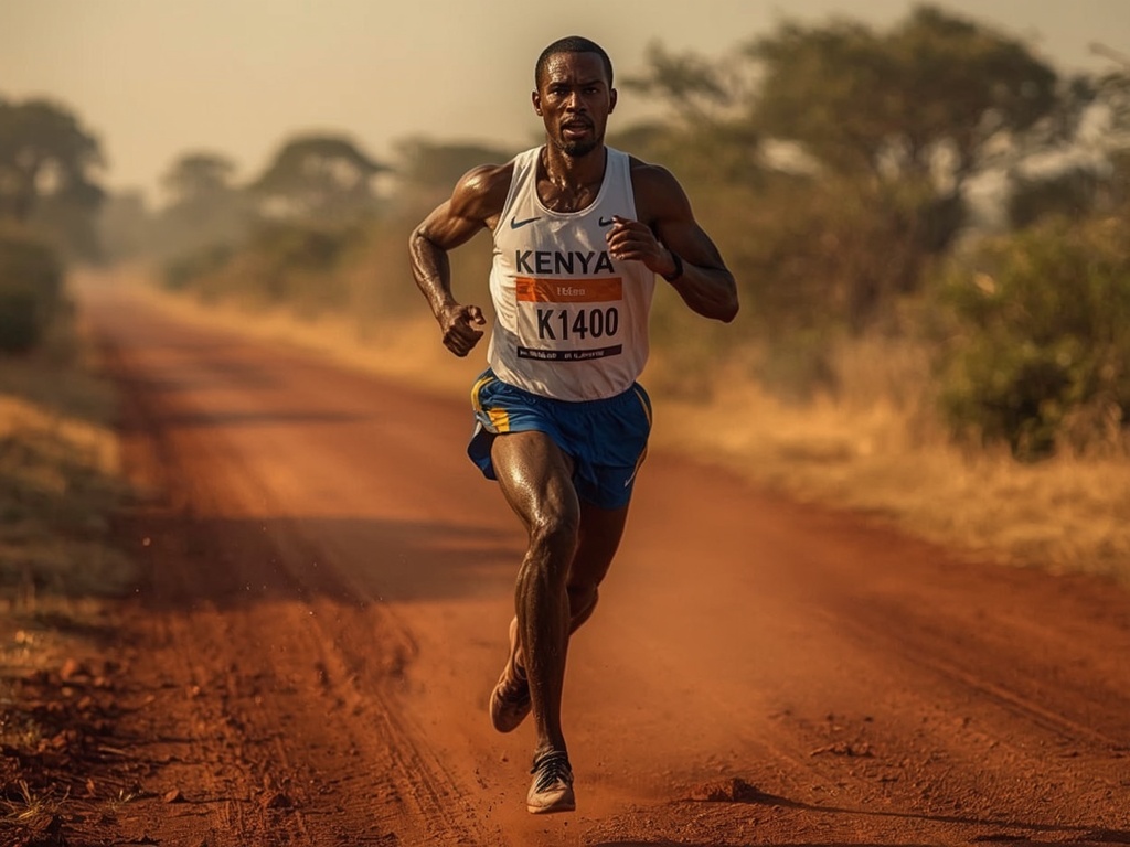 Dust and Determination: Runner at Sunset