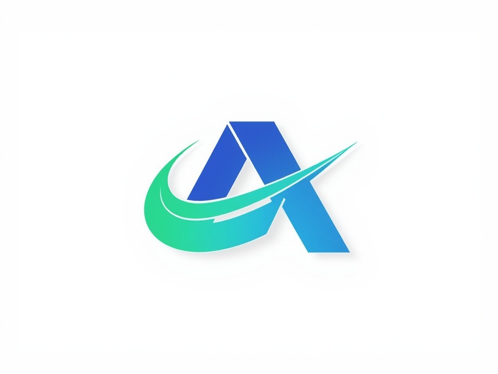Dynamic Geometric Logo with Gradient Swoosh