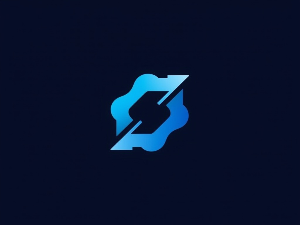 Electric Blue Geometric Tech Logo