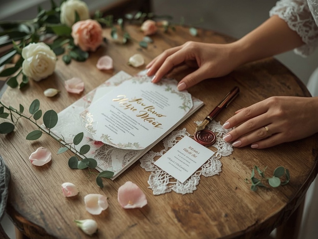 Elegant Gold Foil Wedding Invitation