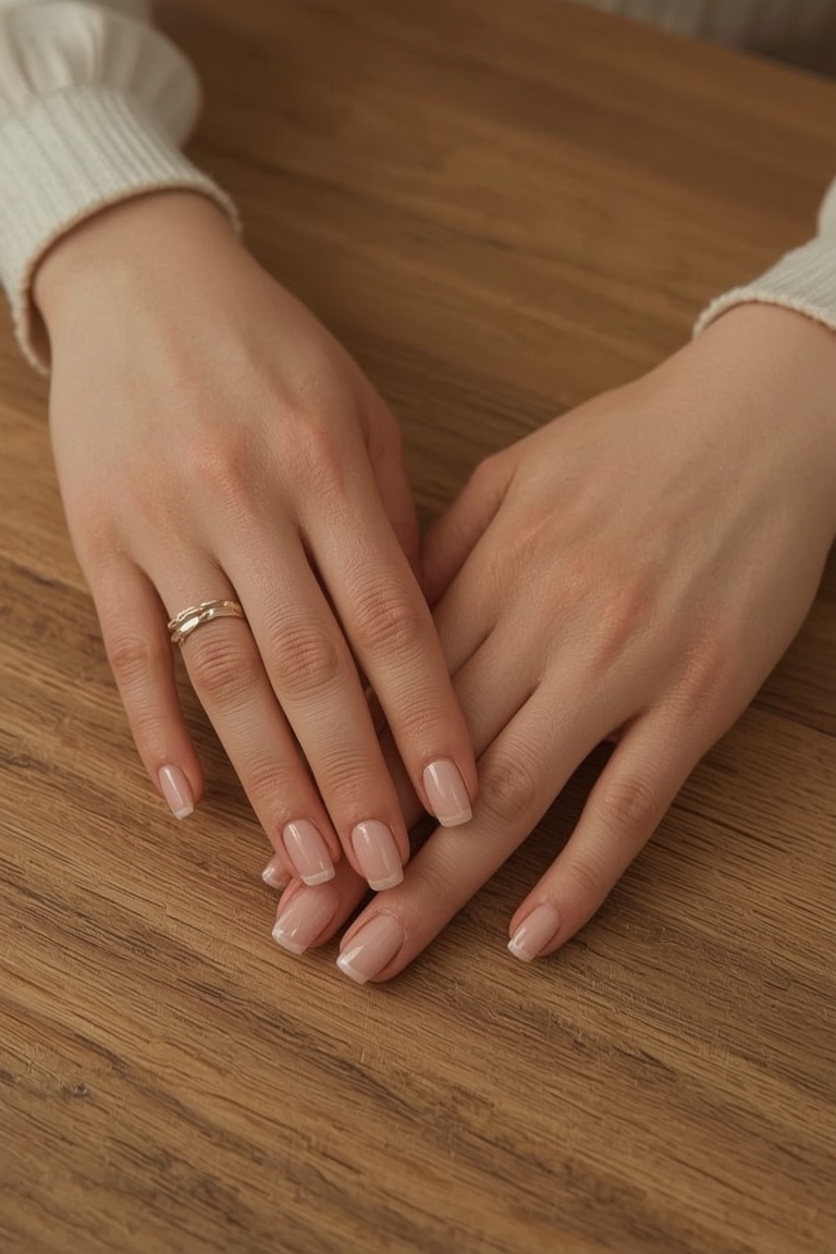 Elegant Pastel Perfection: Short Nails in Soft Pink