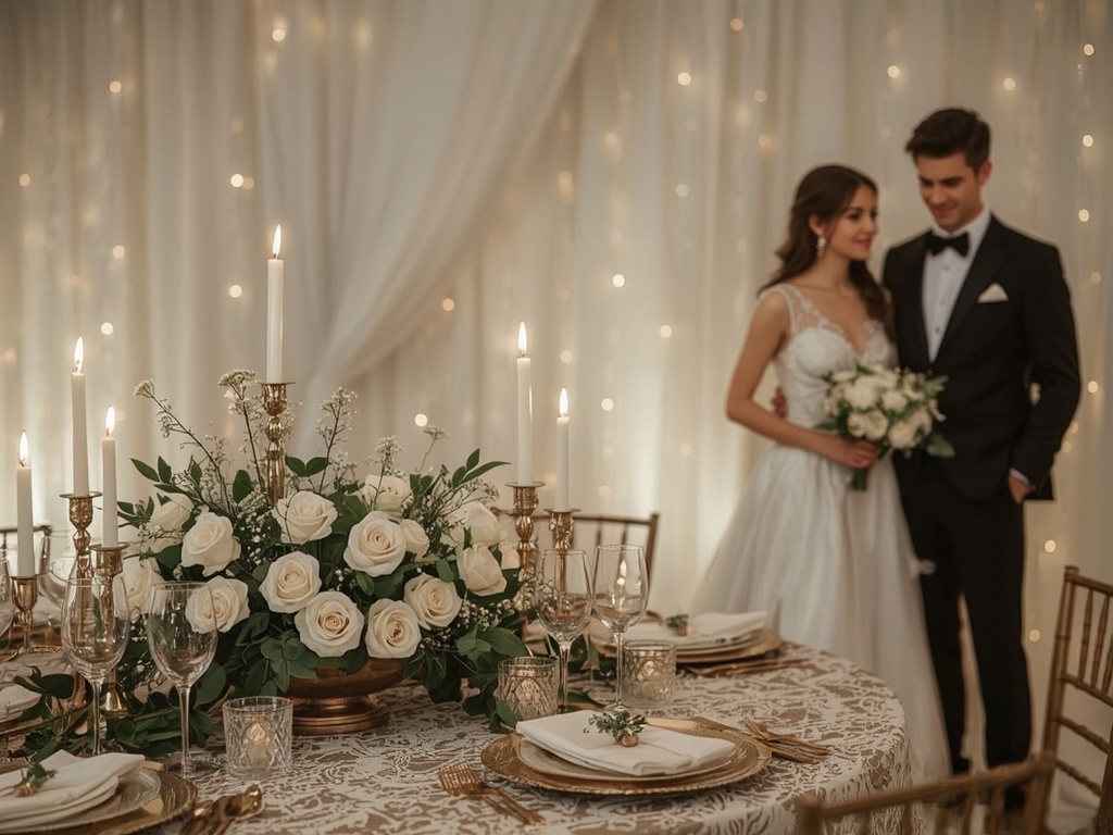 Elegant Romance: Luxurious Wedding Table Centerpiece