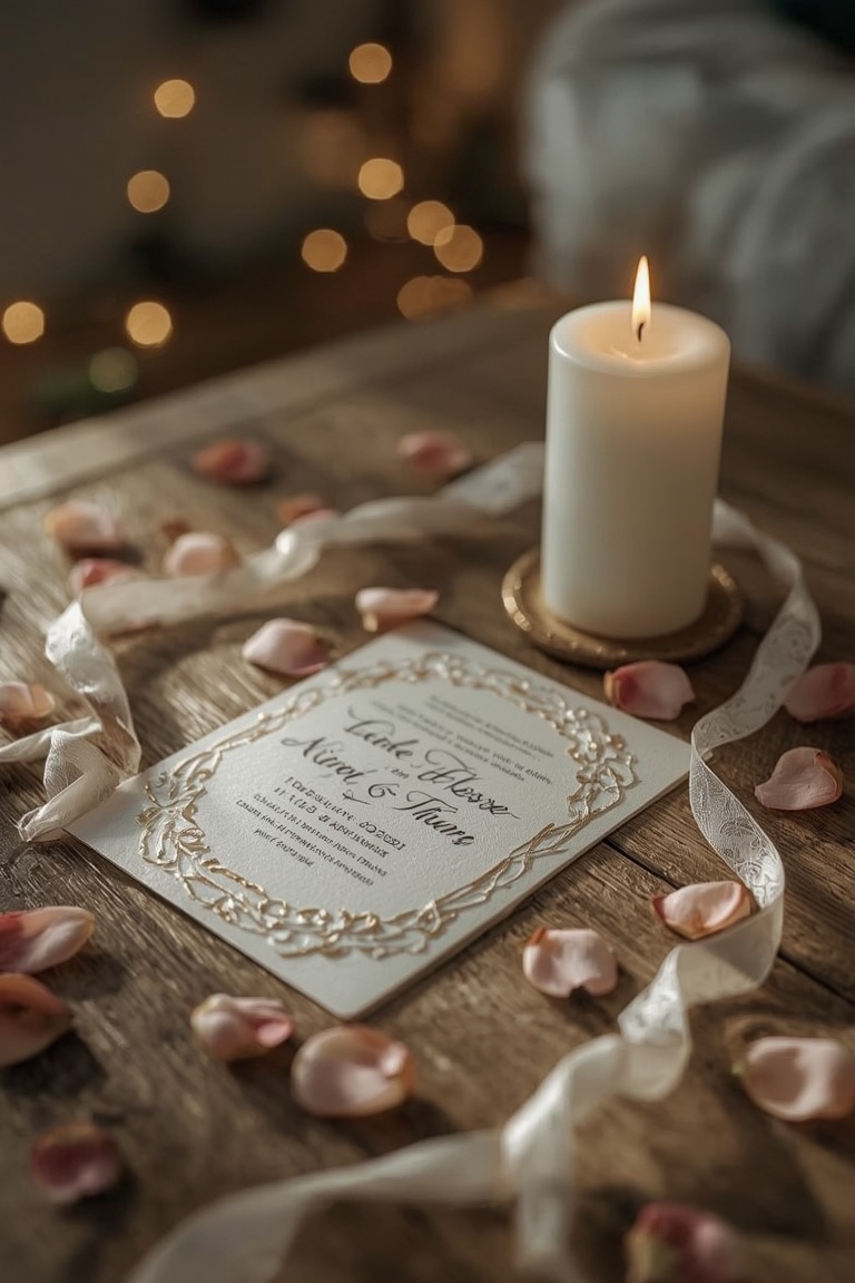 Elegant Rustic Wedding Invitation