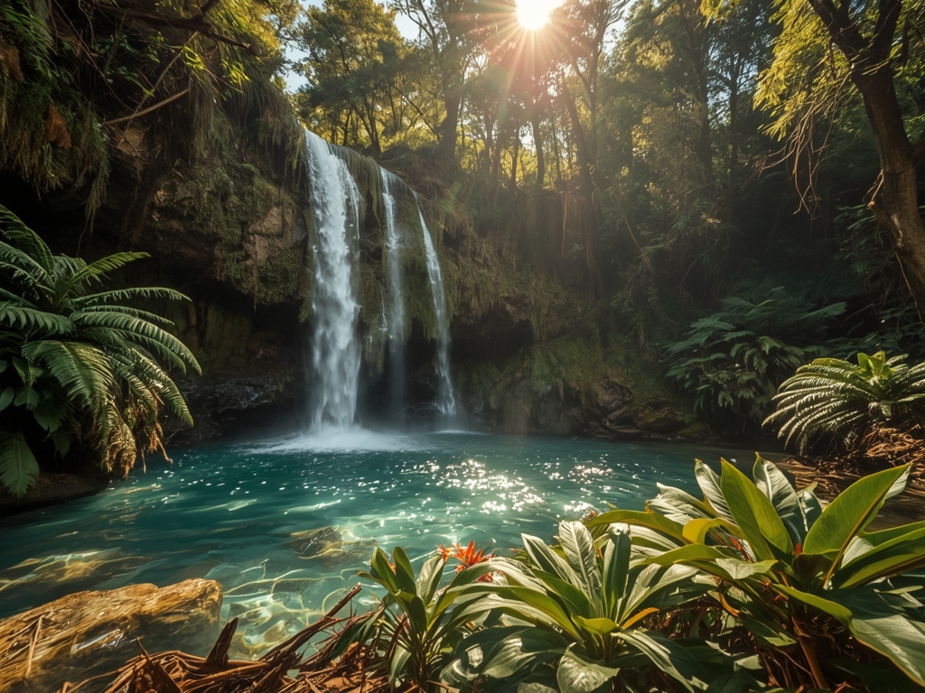 Emerald Cascade: A Tropical Paradise