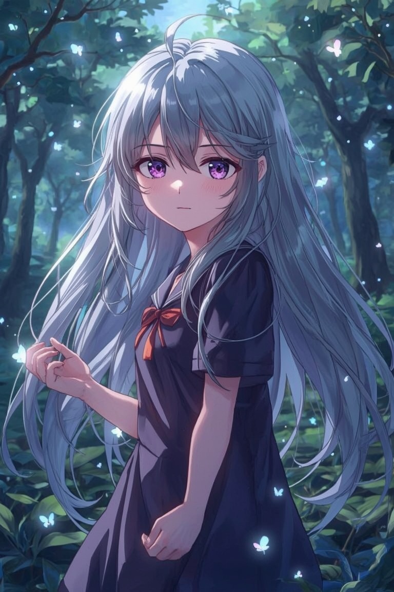 Enchanted Starlight: An Anime Forest Dream