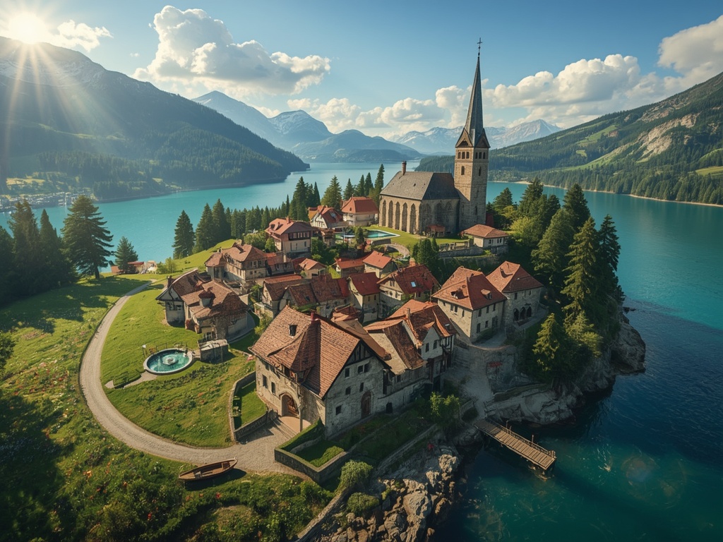 Eternal Alpine Village at Dusk