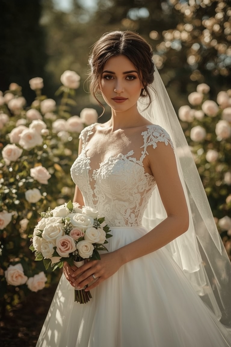 Ethereal Bride in Golden Light