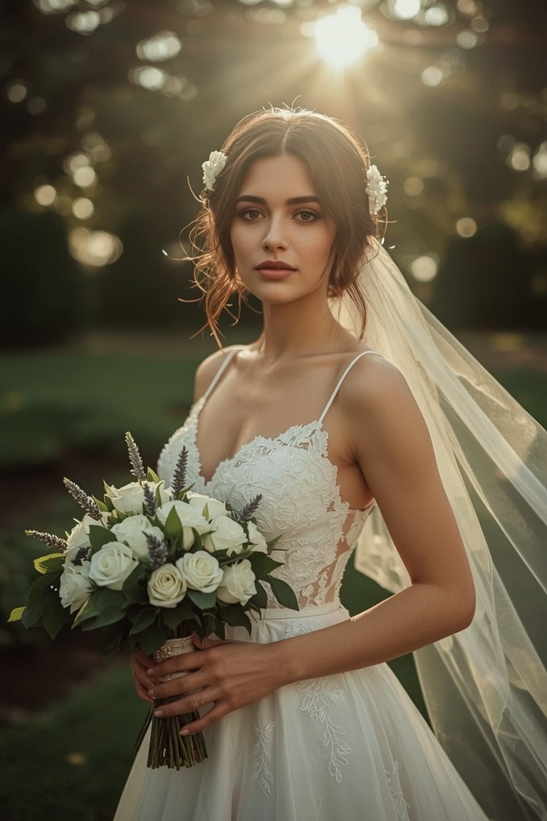 Ethereal Bride in Golden Light