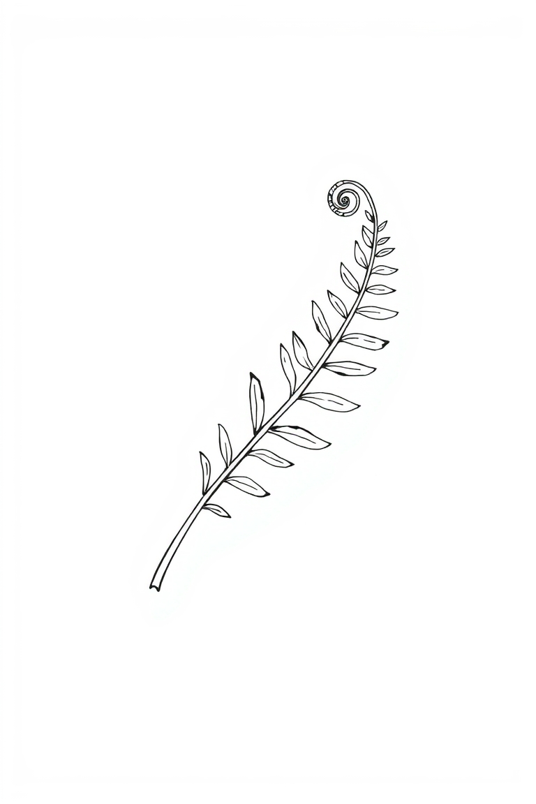 Elegant Fern in Fine Line