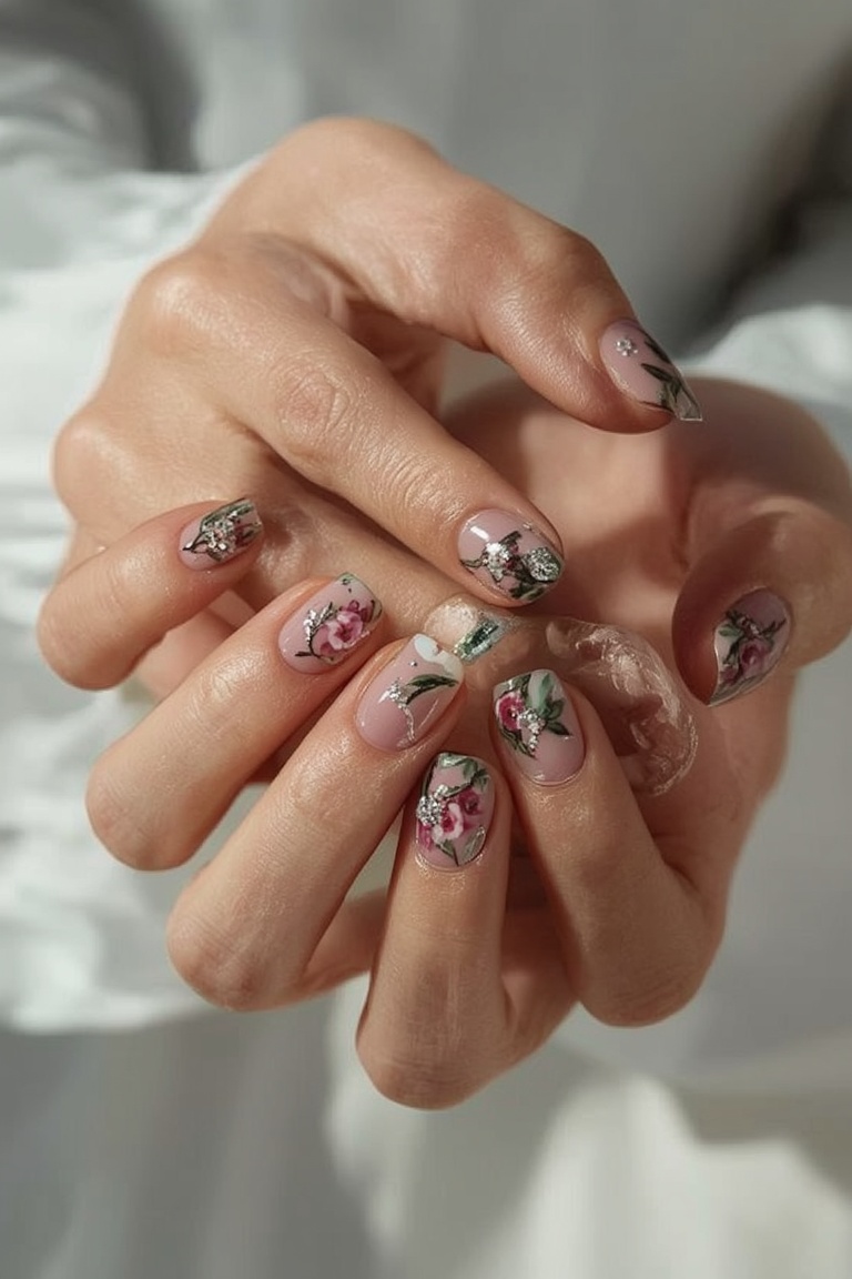 Floral Fantasy Nails: A Pastel Dream