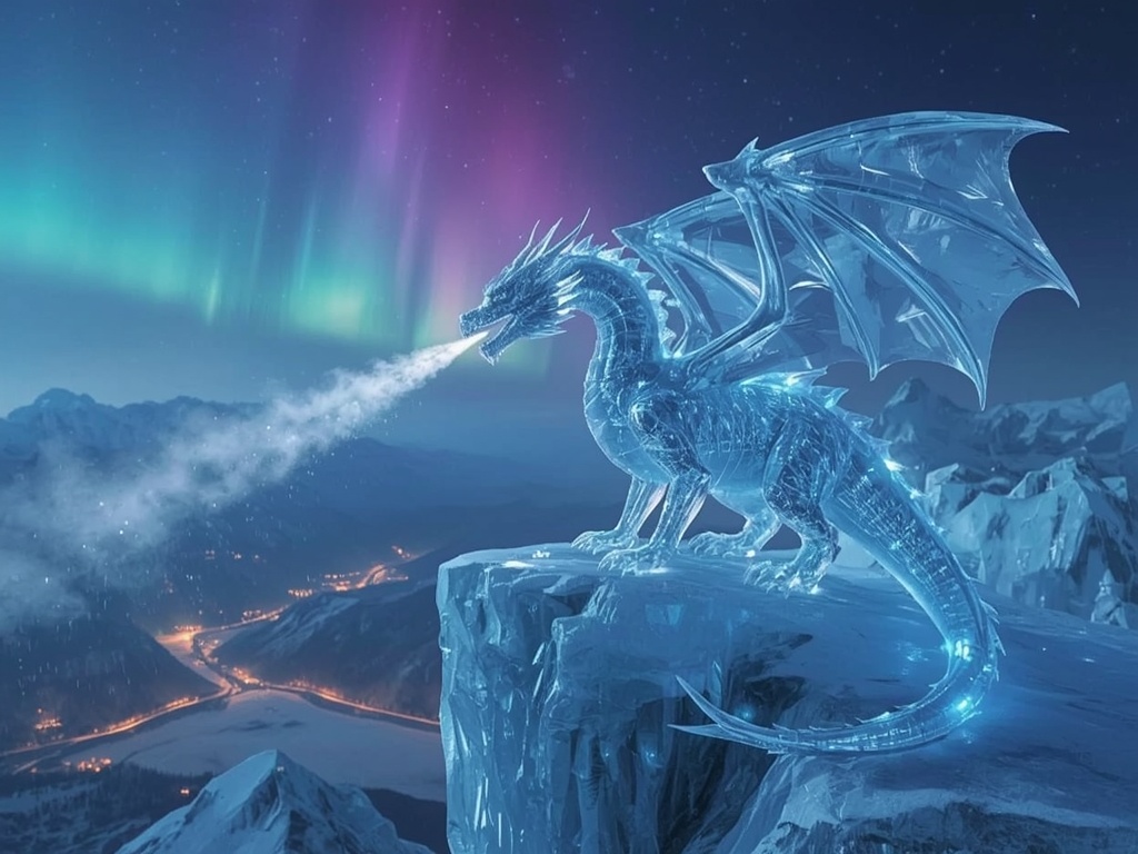 Frozen Majesty: Aurora Dragon