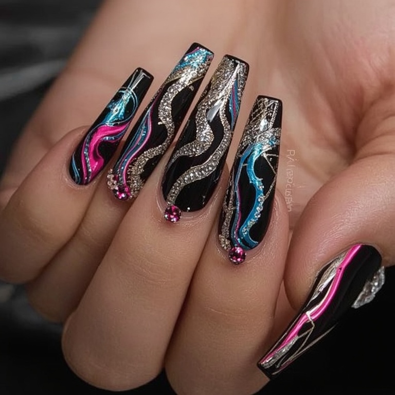 Galactic Glam Nail Art