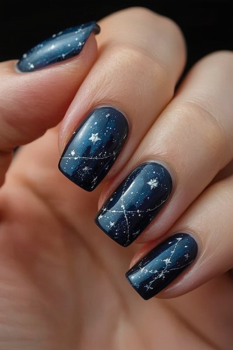 Galaxy Swirl Nail Art