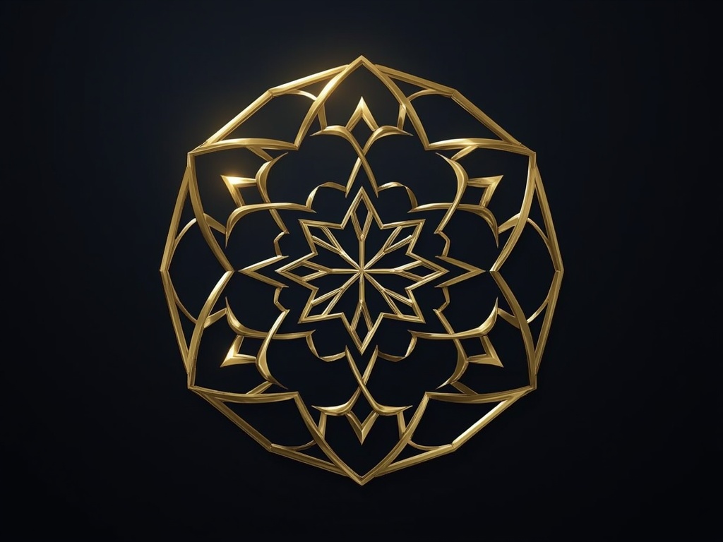 Geometric Gold & Navy Logo