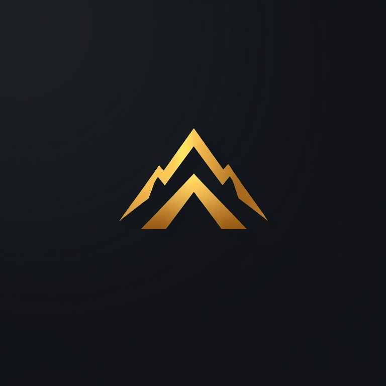 Geometric Gold Peak Logo