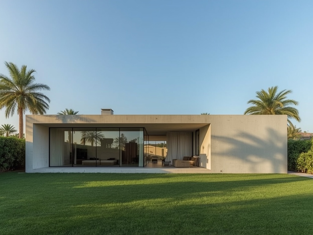 Geometric Serenity: Glass and Concrete Minimalism