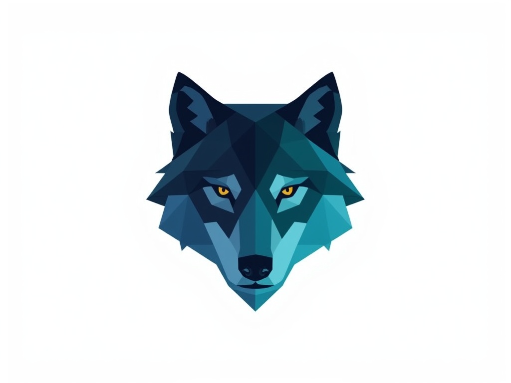 Geometric Wolf Logo – Minimalist Abstract Design